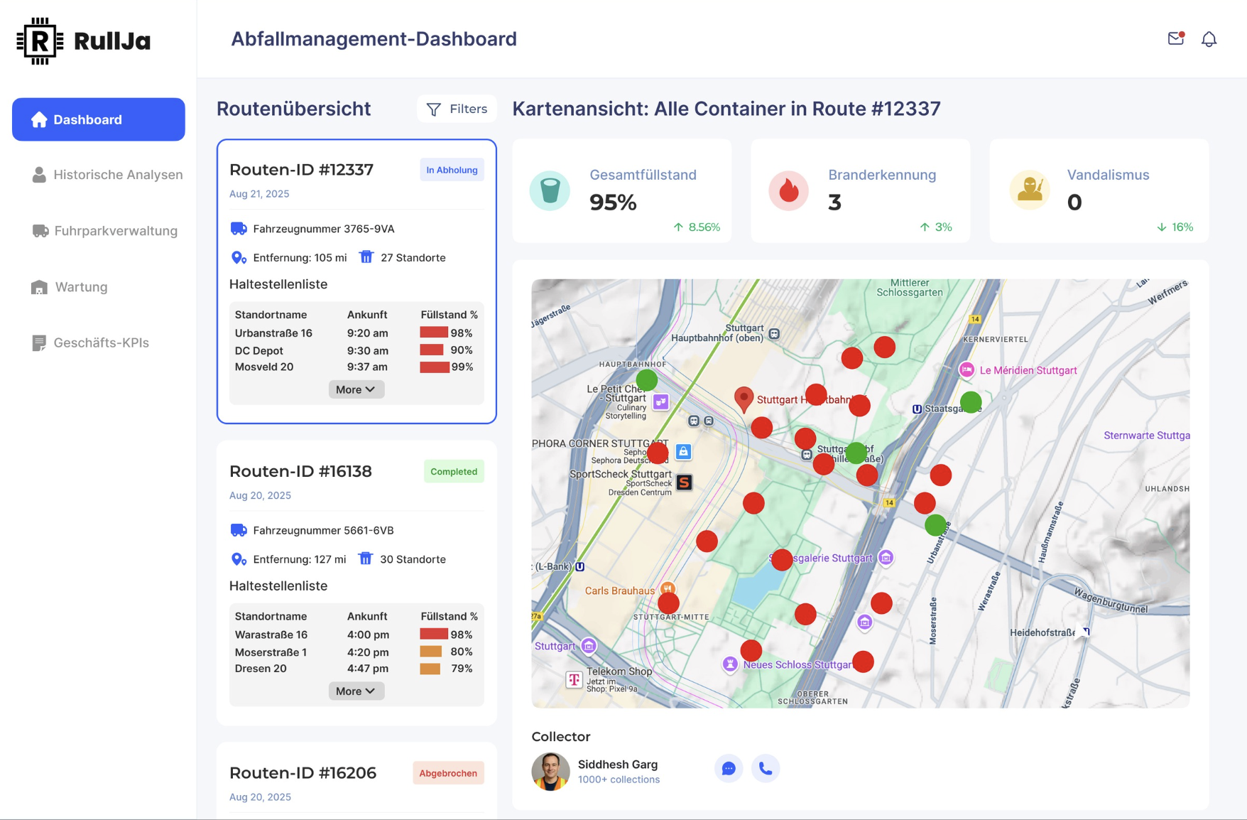 RullJa IoT Dashboard Concept Demo